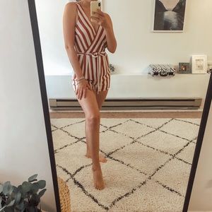 Red & white stripped romper